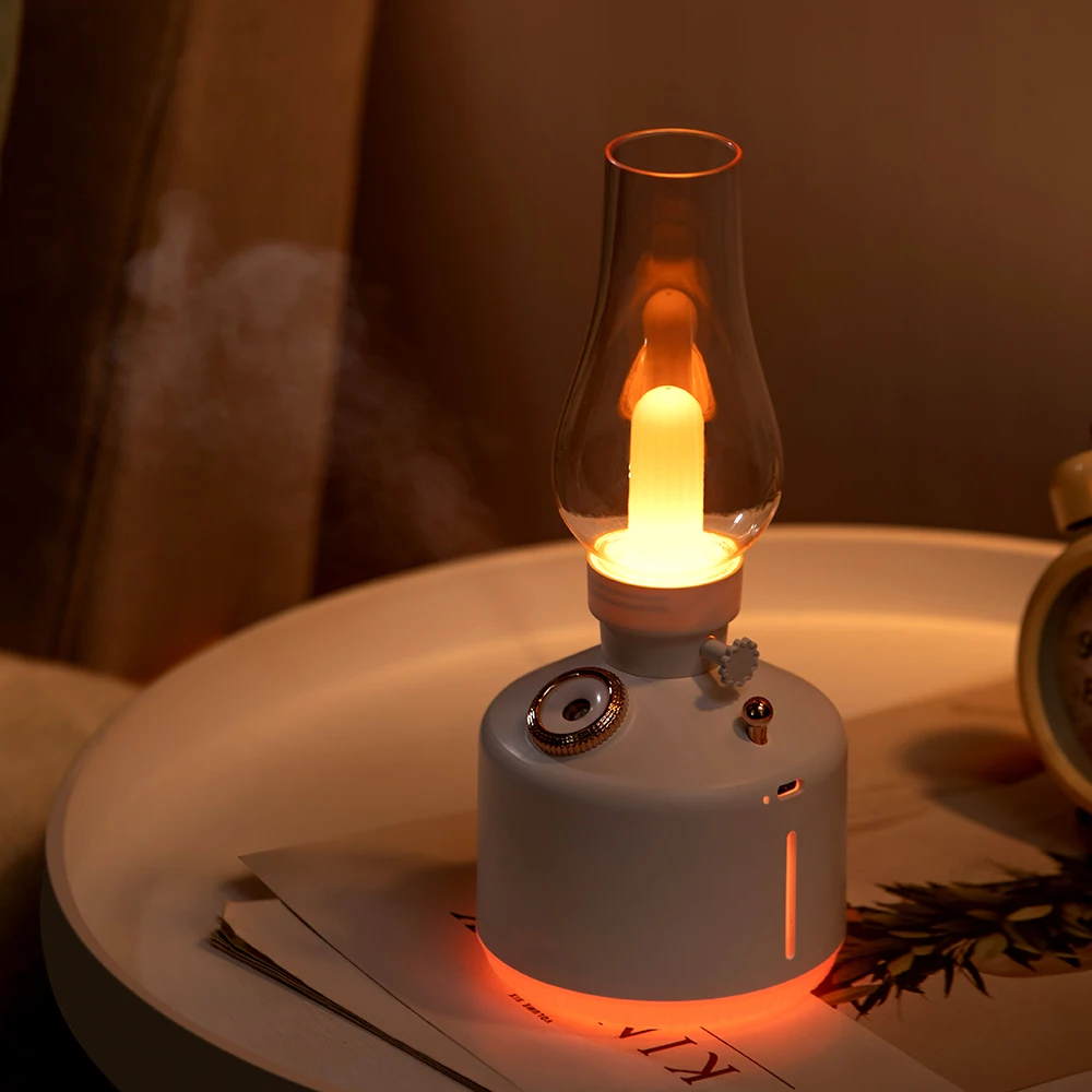 Mini 280ml Fener Led Yaratıcı Yeni Retro Zaman Işık Usb Aromaterapi Gazyağı Lambası Ev Nemlendirici Hava Nemlendirici